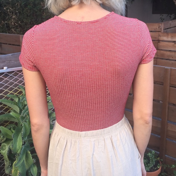 Urban Outfitters Red Retro Zip Bodysuit - Picture 2 of 3